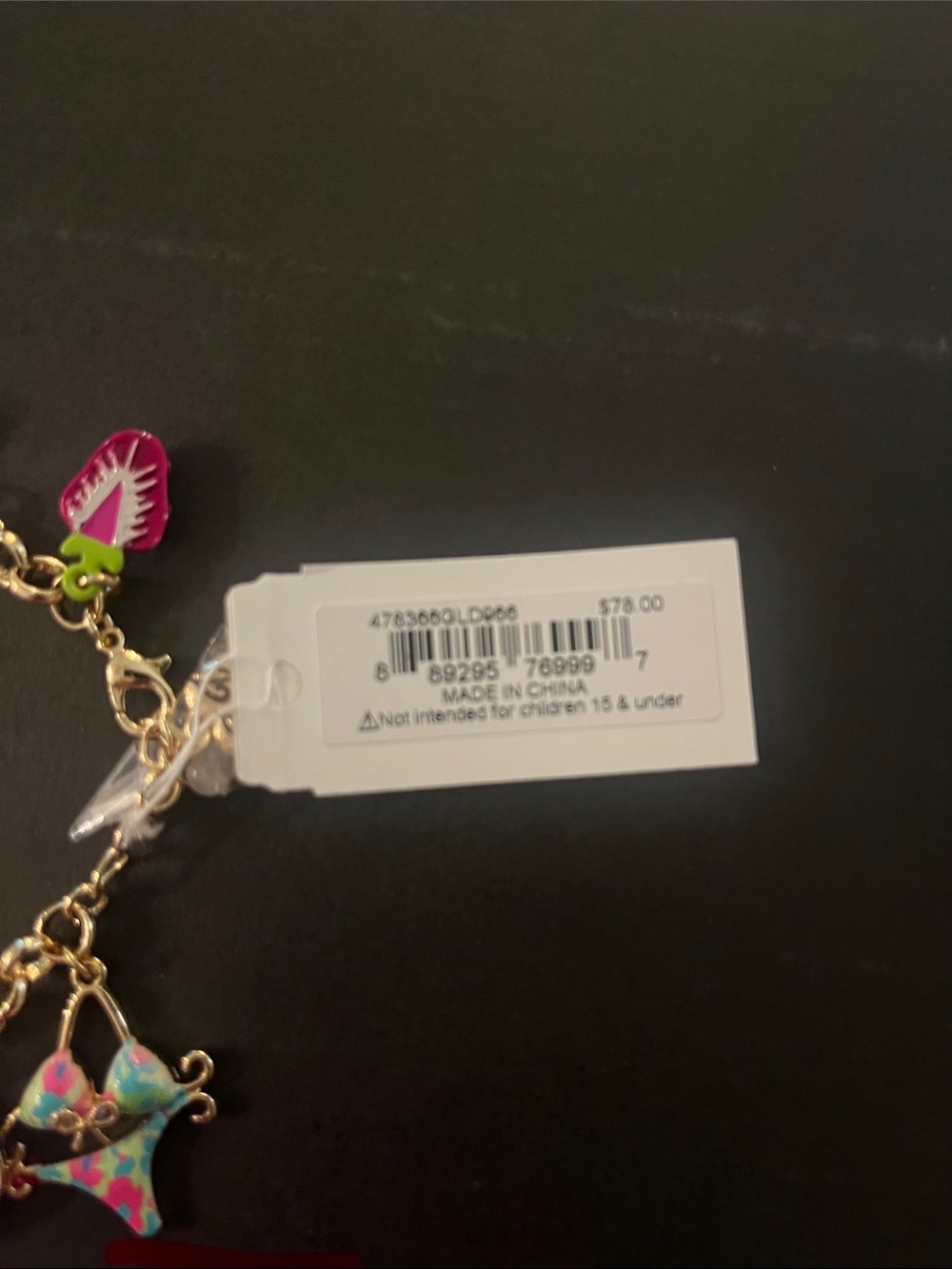 Betsey Johnson Gold-Tone Beach Charm Bracelet - Multicolor Charms - Picture 4 of 6